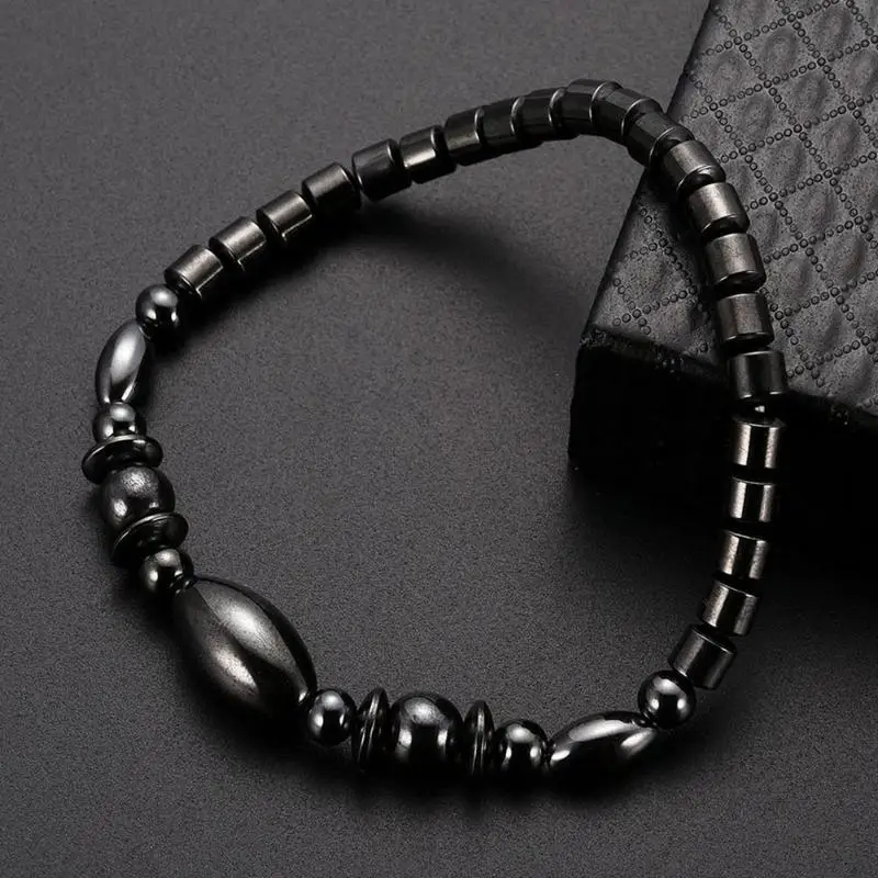 1Pc Weight Loss Round Black Stone Magnetic Therapy Anklet Health Care Magnetic Hematite Stretch Anklet For Men Women Jewelry 8 1Pc Weight Loss Round Black Stone Magnetic Therapy Anklet Health Care Magnetic Hematite Stretch Anklet For Men Women Jewelry 8