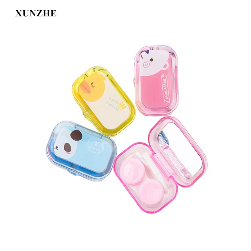 XUNZHE милый карамельный цвет хранения контактных линз коробка чехол для контактных линз набор для ухода за глазами держатель дорожная шайба контейнер для очистки