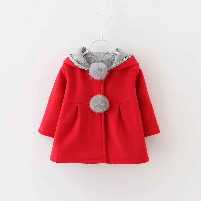 

Cute Rabbit Ear Hooded Girls Coat Autumn Winter Warm Kids Jacket Outerwear Children Clothing Baby Tops Girl Coats 2016