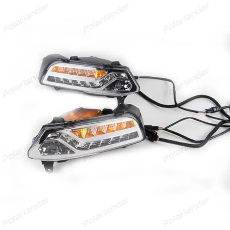 1 pair Auto parts fog lamp car accessories Daylight Led DRL Daytime Running lights for V/olkswagen P/olo 2014-2015