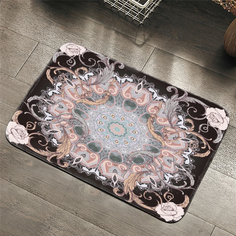 

Mandala Carpets Geometric Pattern Bathroom Floor Mats Toilet Rugs Kitchen Area Rug Pads Absorbent Front Door Mats