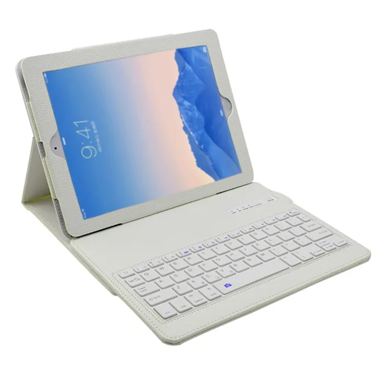 Bluetooth клавиатура кожаный чехол для ipad 2, 3, 4 умный чехол для Apple ipad 2 ipad 3 ipad 4 9,7 дюймов Чехол+ пленка+ стилус - Цвет: white