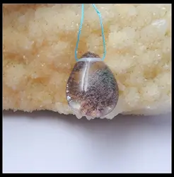 Натуральный Камень капли воды Ghost кварц Цепочки и ожерелья подвеска 28x21x12 мм 10,1 г полудрагоценный камень коричневый фантом, призрак тонкой