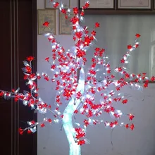 1,5 м/5 футов высота открытый светодиодный Кристалл Вишневое дерево светильник праздник сад Свадебный декор 576 Светодиодный s красный цветок+ с белыми лепестками