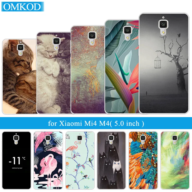 

for Xiaomi Mi4 Case Silicon Black Matte Flamingos Back Cover 5.0 inch for Xiaomi Mi 4 Funda TPU Phone Bag for Xiaomi M4 Coque