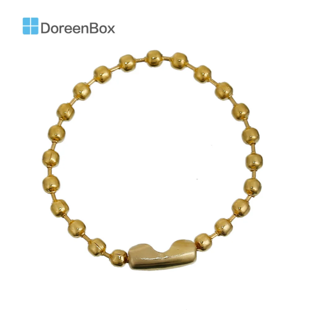 

Doreen Box Lovely Gold Color DIY Connector Clasp Ball Chains Keychain Tag 9cm,50PCs
