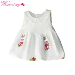 Платье с принтом для девочки детская одежда летние Детское платье для новорожденных девочек пляжные принт принцессы на день рождения