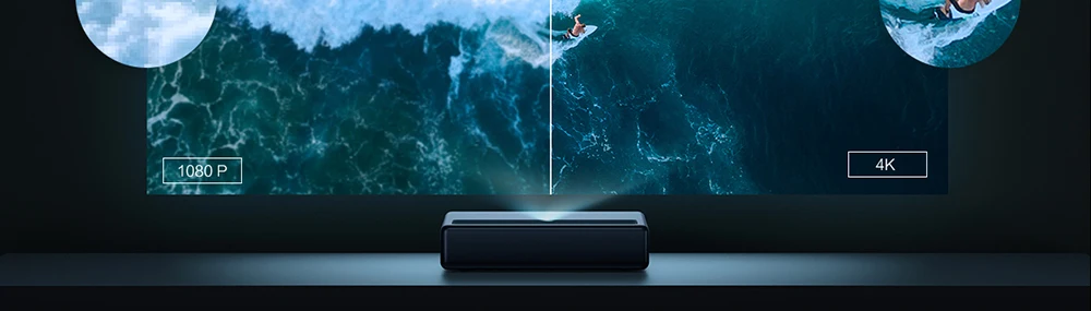 Xiaomi Mijia 4K лазерный проектор для домашнего кинотеатра Проекционный телевизор Full HD 4K 1500ANSI Android 6,0 5000 люмен 2G ram 16G 3D проектор