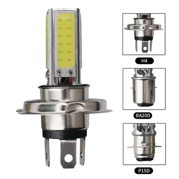 

1pcs H4 P15D BA20D Led COB Motorcycle Headlight Car H4 Led DRL Daytime Light Motorbike BA20D P15D Fog Head Lamp Headlight 12V