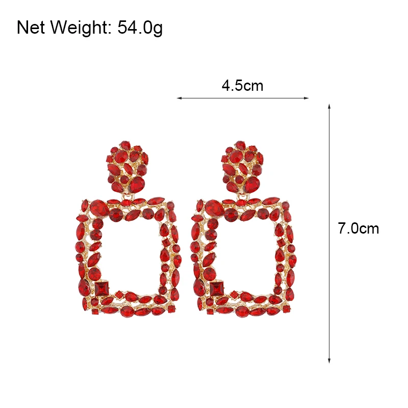 AENSOA винтажные большие квадратные висячие серьги ZA с кристаллами для женщин, разноцветные блестящие вечерние ювелирные изделия в подарок, Модный богемный висячие серьги
