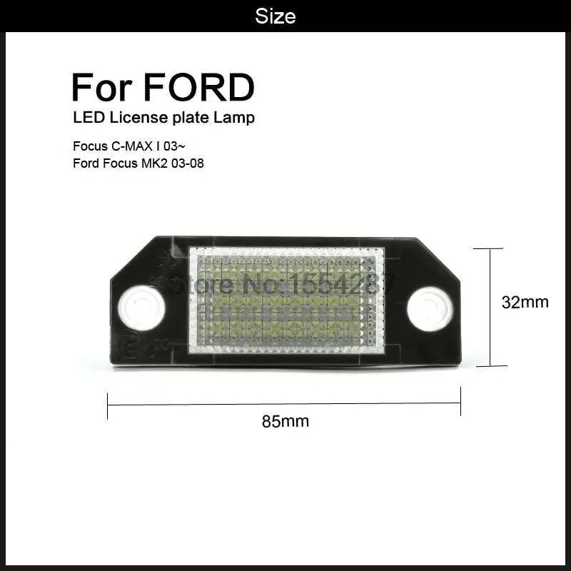 2 шт. Автомобильный светодиодный номерной знак лампа 6 Вт 12 в 24 LED белый свет подходит для Ford Focus 2 C-Max