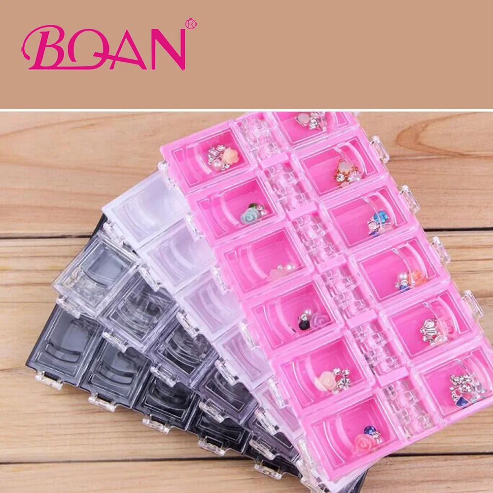 2016 New Design Free Shipping 12Cells White Empty Nail Tips Box Nail