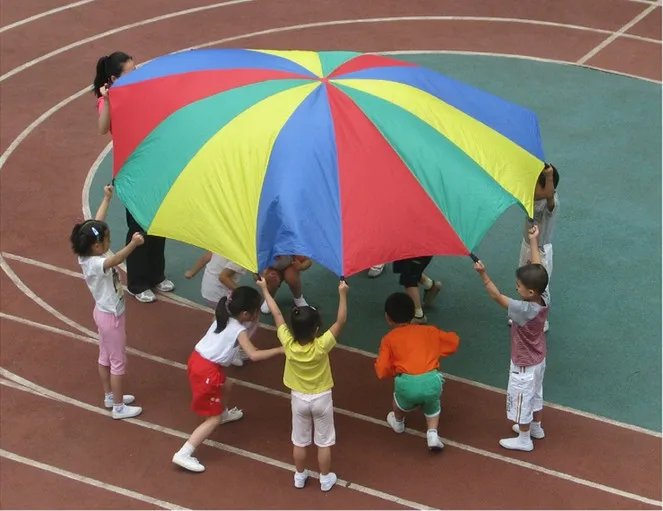 

Child Kid Sports Development Outdoor Rainbow Umbrella Parachute Toy Jump-sack Ballute Play Parachute Multiple dimensions
