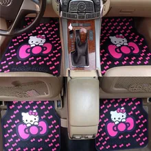 Брендовые женские модные Нескользящие универсальные автомобильные коврики с рисунком «hello kitty» для девочек, все модели автомобилей