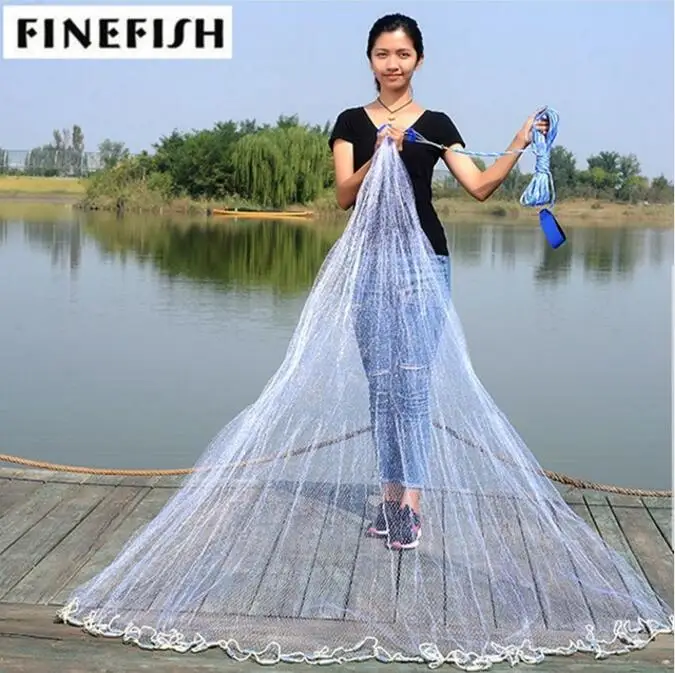 Рыболовная сеть Finefish кастинговая американская ручная нейлоновая Оцинкованная