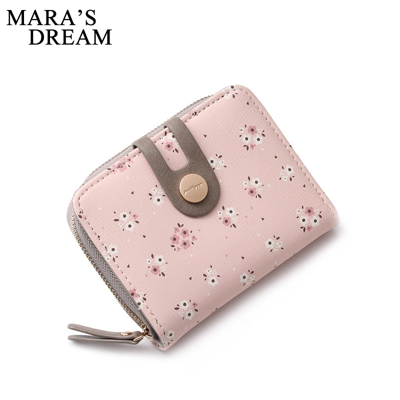 

Mara's Dream 2019 Designer Flower Leather Women Short Wallets Ladies Small Wallet Hasp Coin Women Purse Wallet Female Purses Bag