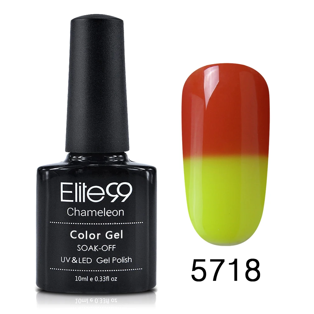 Elite99, 10 мл, Гель-лак для ногтей, меняющий температуру, 100 цветов, Термальный, меняющий цвет, УФ/светодиодный, нужен Гель-лак для ногтей - Цвет: 5718