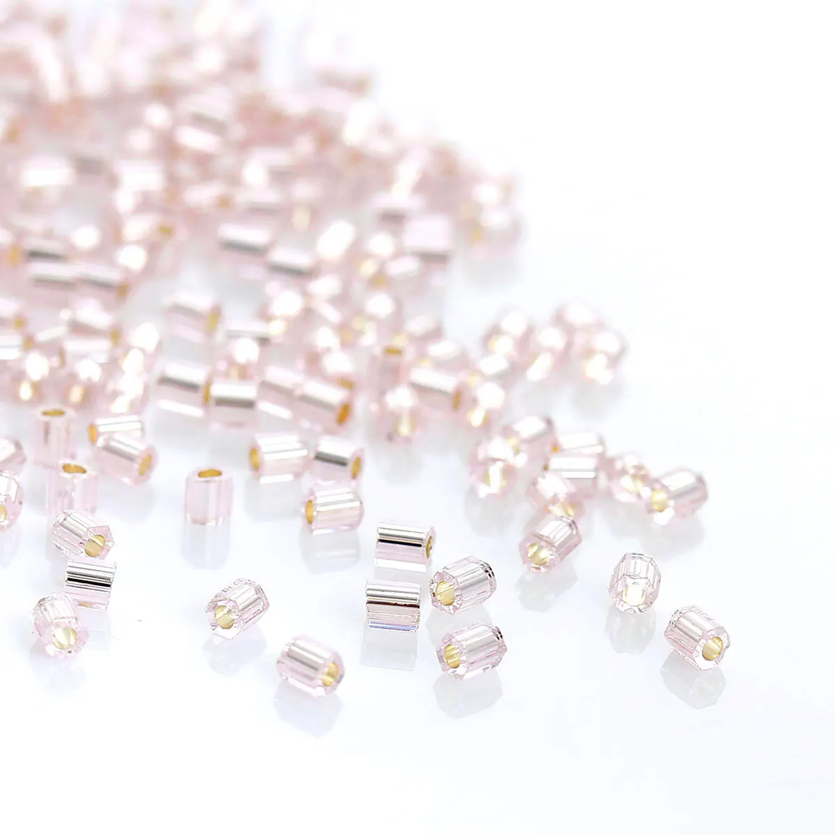 DoreenBeads японские стеклянные бусины шестигранные розовые серебряные центральные