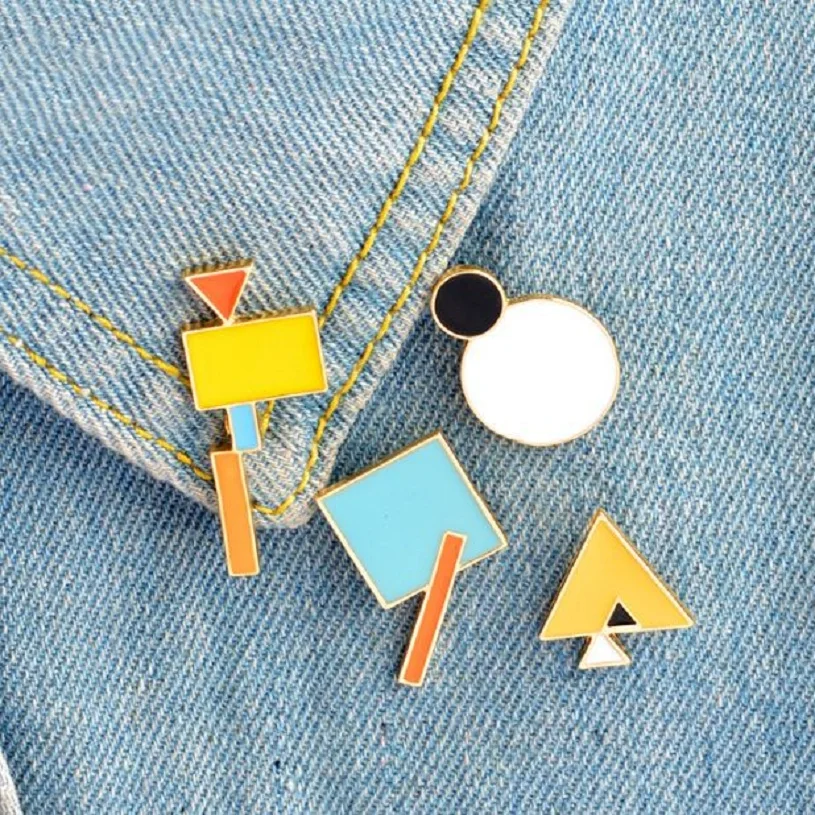 

Cartoon Geometry Tangram Brooch Enamel Pin Button Denim Coat Collar Pin Badge Fashion Jewelry Gift for Girl Boy Kids