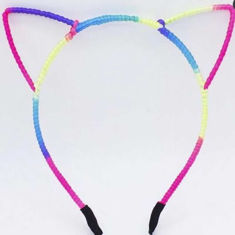 

50 BLESSING Good Girl Boutique Modern Style Headband Cat Ear Rainbow