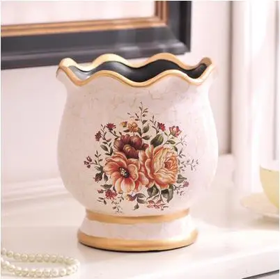 Красивое керамическое украшение в виде вазы, европейские ретро украшения для дома и гостиной - Цвет: S