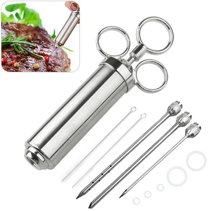 

Multifunction Meat Injectors Three Needles Seasoning Turkey Syringe Steak Needle Flavored Syringe Barbecue Tool Kitchen Gadget