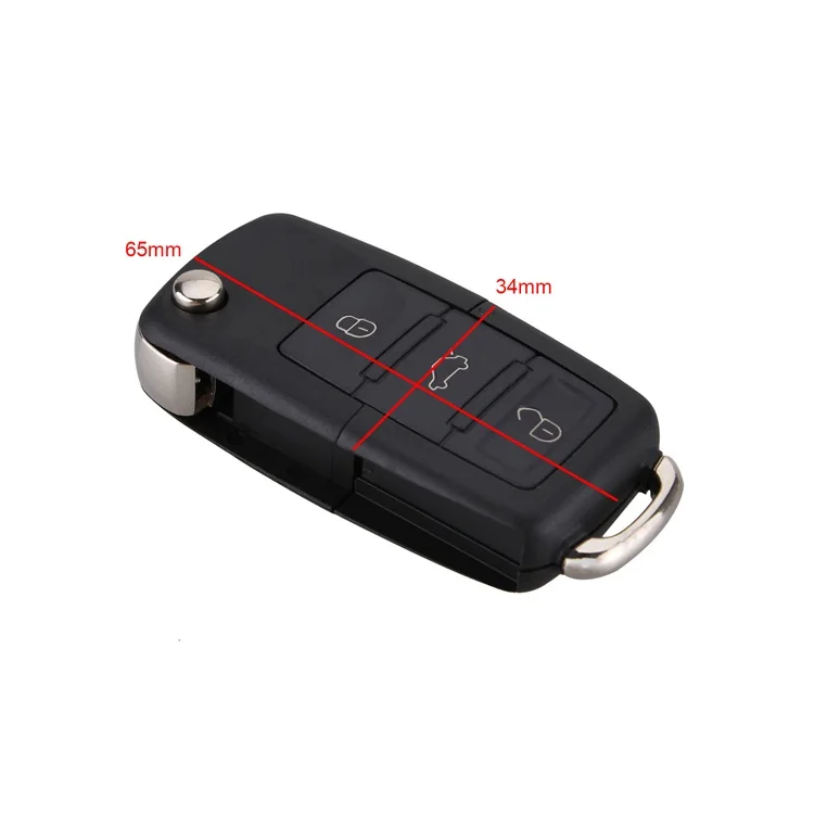 

Yetaha 3 Button Flip Folding Car Remote Key Shell Case Fob Replacement For Volkswagen Jetta Golf Beetle Key Case Free Shipping
