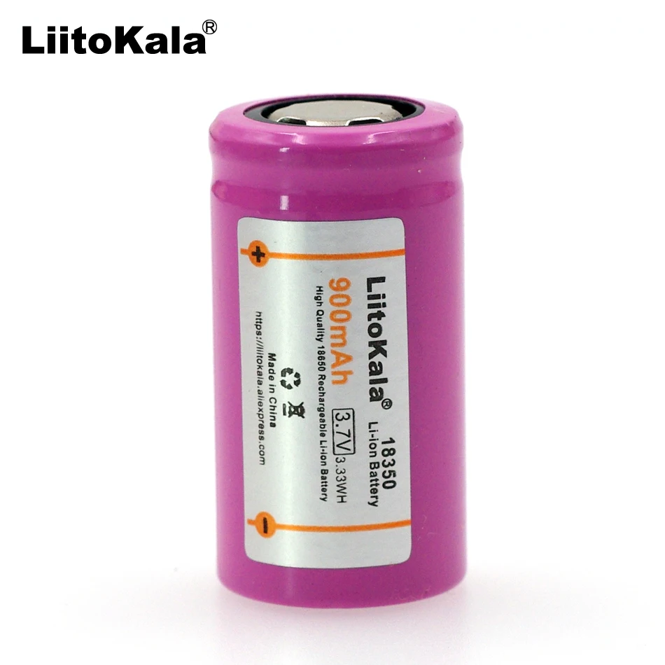 Liitokala ICR18350 литиевая батарея 900mAh батарея 3,7 V мощность цилиндрические светильники электронная сигарета курительная батарея