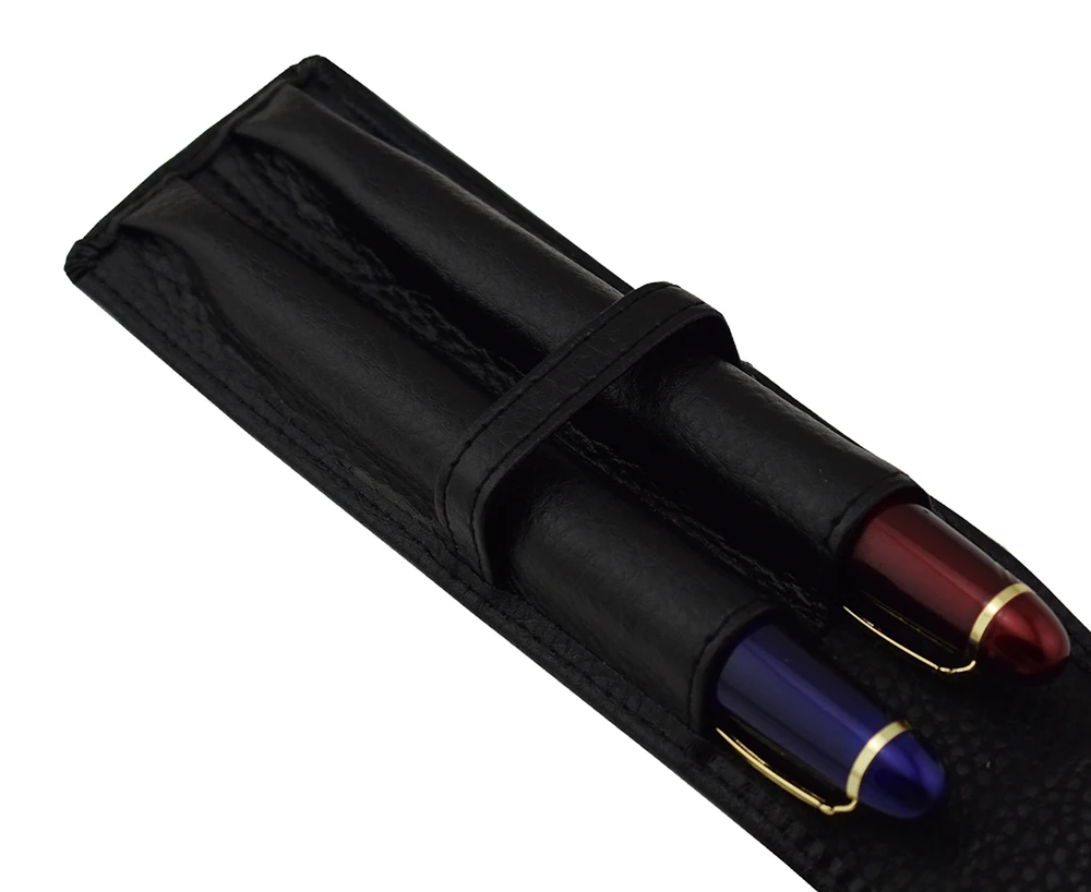 fountain pen bag pencil cow Leather Customize holder handmade case black Z513 