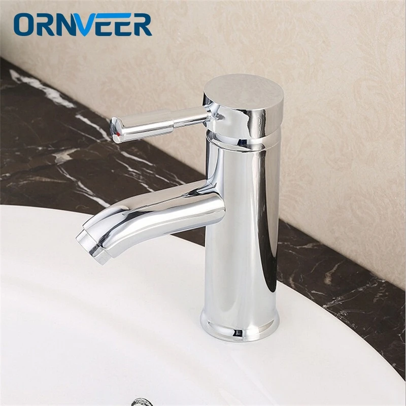Free Shipping Solid Style Chrome Brass Bathroom Faucet Deck