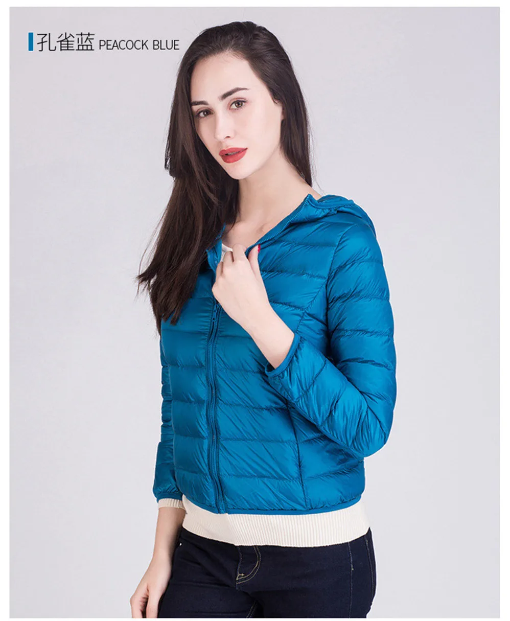 Winter Women Coat 2017 Hooded 90% White Warm Duck Down Jacket Ultralight Portable Slim Down Coat Female Winter Jackets Parkas (12)