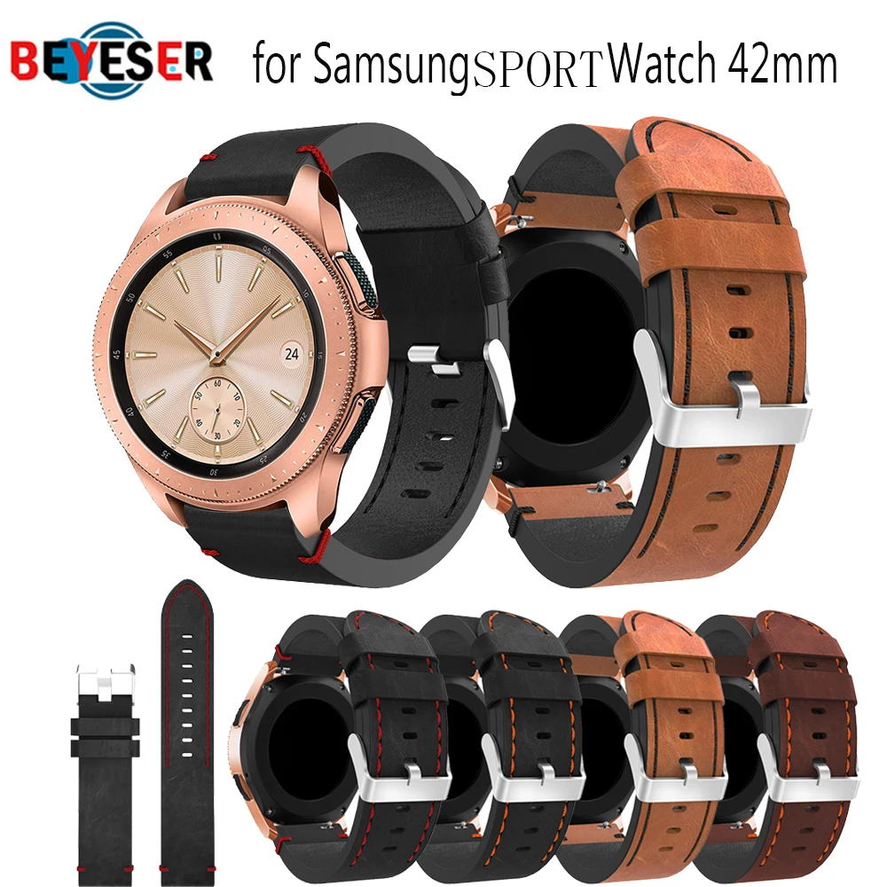 20mm Replacement Watch band strap Leather wrist for Samsung Galaxy 3 41mm 42mm Wristband with buckle Straps Bracelet Belt | Электроника