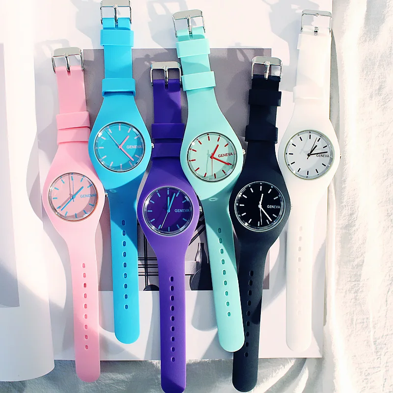 

Korean Trend Harajuku Style Watch Girl Couple Students Boy Simple Japanese Jelly Quartz Watch Personalized Gift Woman Watch 2019
