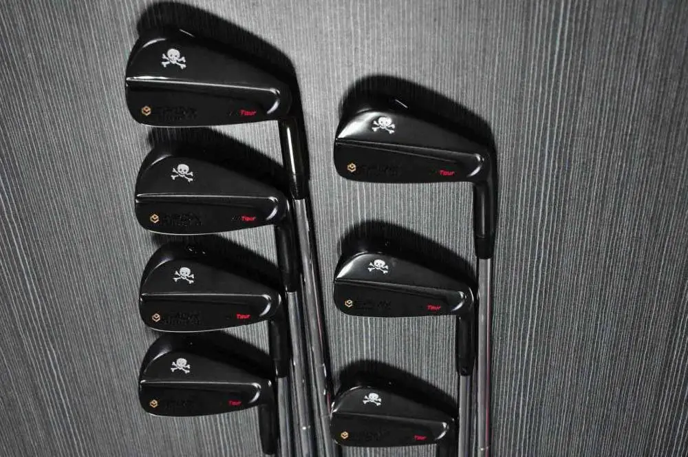 

TOUR MB Black Skull iron golf forged iron golf club 4-9, P，a set of 7 R / S head cover steel rod free shipping.