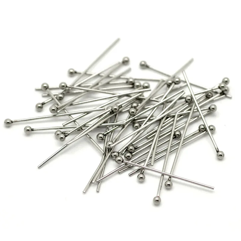 50Pcs Ball Head Pins Silver Tone Stainless Steel Jewelry DIY Making