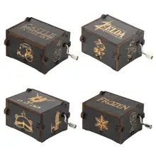 Caja de música con manivela de mano de madera Vintage, adornos Retro Para el hogar, artesanías, regalo de cumpleaños para niños, voz para niños