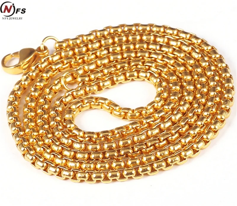 NFS Never Fade Gold Chain For Men Hip Hop Jewelry Stainless Steel Curb