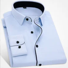 Новая коллекция Для мужчин s рубашки с короткими рукавами брендовая одежда с длинными рукавами твил Для мужчин рубашки формальная деловая, общественная рубашки не с низким содержанием железа
