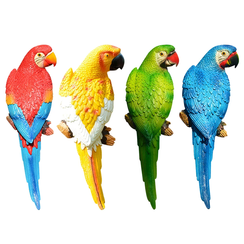 

Tropical Macaws Wall Sculpture Resin Green Simulation Parrot Model Left Parrot Wall Hanging Decor Green