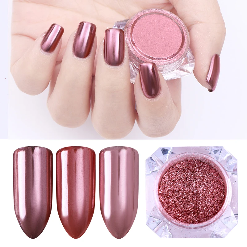 BORN PRETTY 0 8 г зеркальный блеск для ногтей 1 коробка цвета розового золота порошок