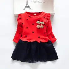 Весенне-Осенняя детская одежда с длинными рукавами для девочек повседневное школьное платье для девочек маленькое детское платье-Пачка Детская праздничная одежда для девочек