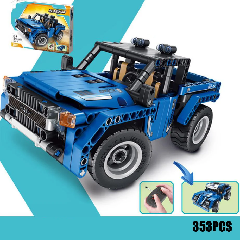 

Remote radio control 2in1 technics Pickup truck building block 2.4Ghz 4x4 Off-road vehicle car bricks model rc toys collection