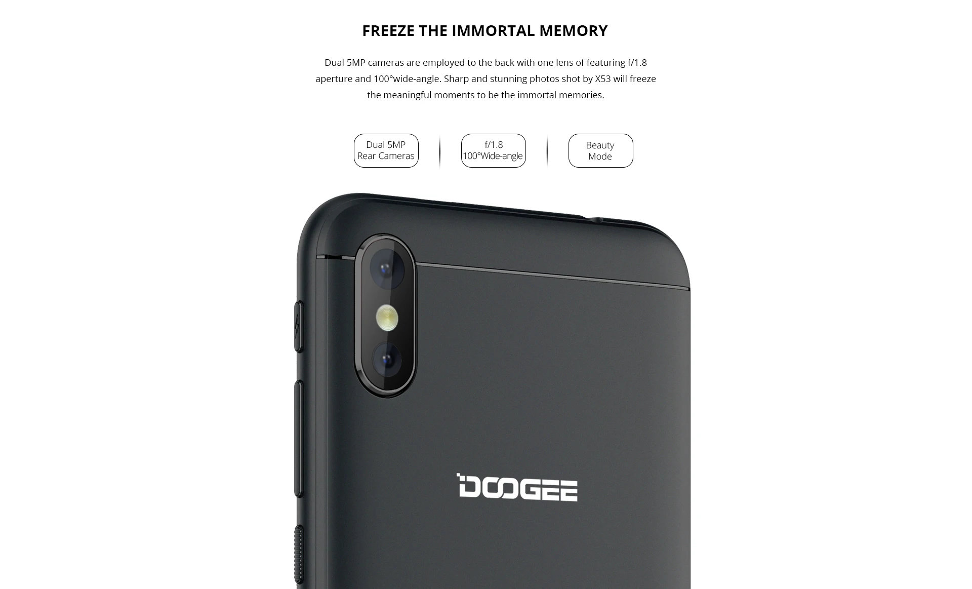 Doogee X53 смартфон MT6580M четырехъядерный мобильный телефон 5,3 дюймов 1 ram 16 rom Android 7,0 2200 мАч двойная 5 Мп настоящая камера 3g мобильный телефон