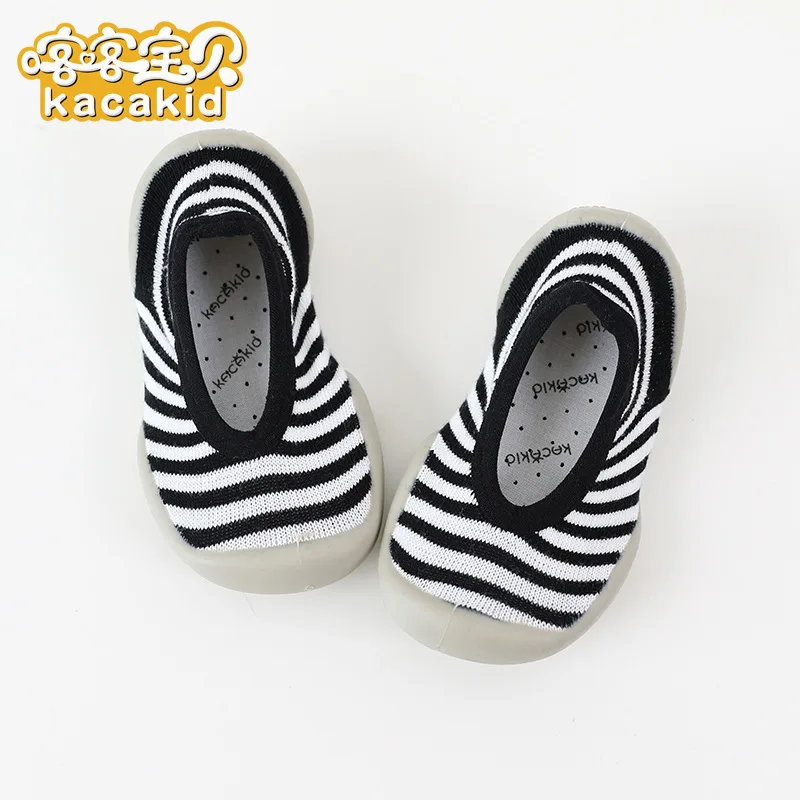 KACAKID/Официальный магазин; Новинка; носки-тапочки для малышей; милые носки-тапочки для малышей; 1281 - Цвет: black stripe