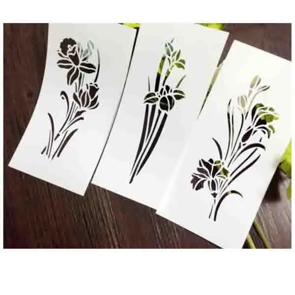 Daffodils Carnations Scrapbooking Tool card DIY album masking spray painted template drawing stencils laser cut 80711159 | Дом и сад