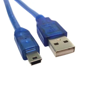 

10PCS/30CM Mini USB Cable Data Sync Charger Clear Blue short Cable for MP3 MP4 Camera Mobile Phones 0.3cm