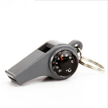 10 шт. Открытый выживания Свистки с Компасы термометр Высокая децибел профессиональный спорт Чирлидинг Сувениры серый