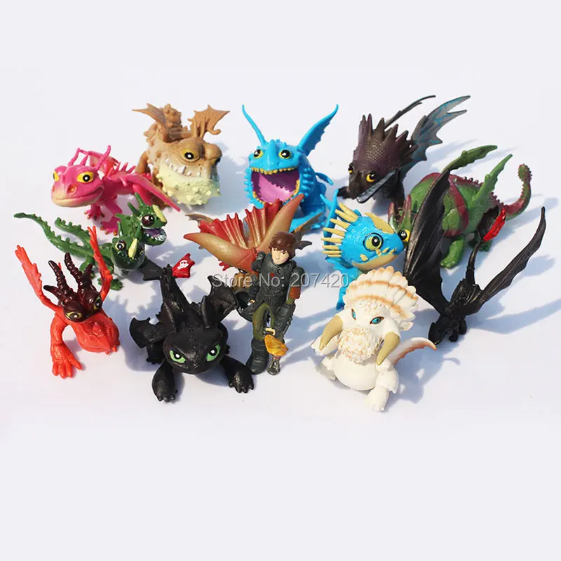 

13pcs/set 5~7cm How to Train Your Dragon 2 Night Fury Toothless Dragon PVC Action Figures Christmas Gifts