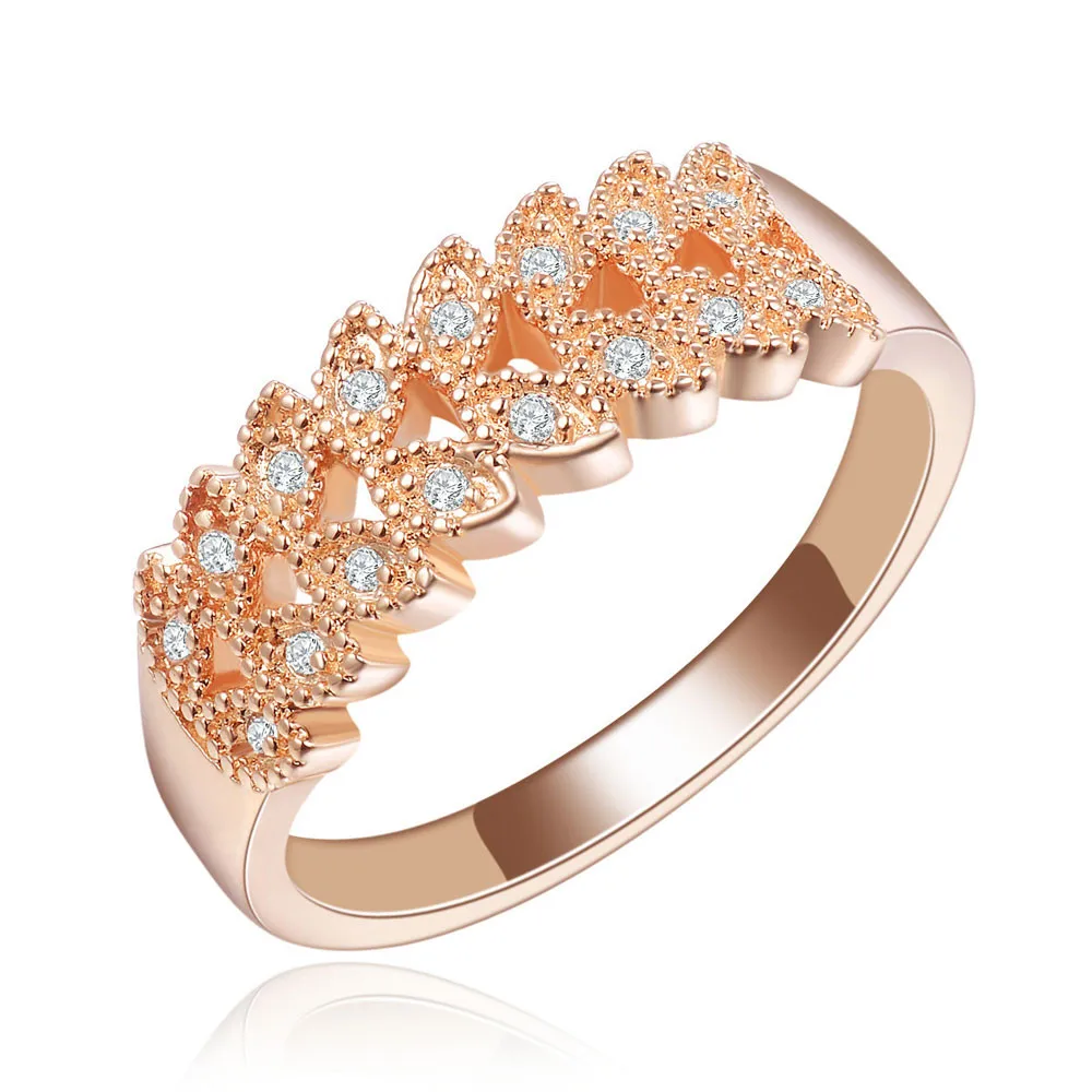 

Popular Fashion Luxury Ring for Women Gold Color Finger Ring Fashion Jewelry Wholesale Engagement Party Rings