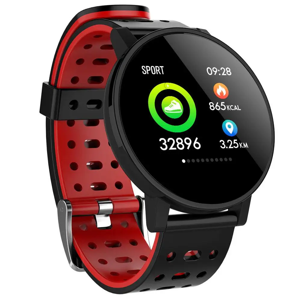 Умный Браслет Makibes T3 с цветным экраном, измеритель артериального давления, пульсометр, трекер здоровья, браслет для Android iOS - Цвет: Red